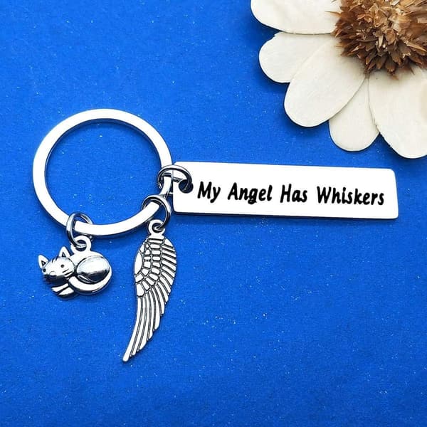 Cat Memorial Keychain - Sympathy Gift for Cat Lovers