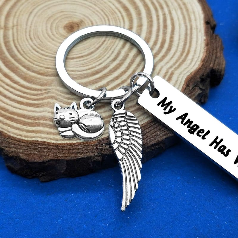 Cat Memorial Keychain - Sympathy Gift for Cat Lovers