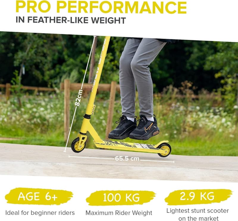 Freestyle Pro Stunt Scooter for Kids 6-12 Years, Aluminium Deck
