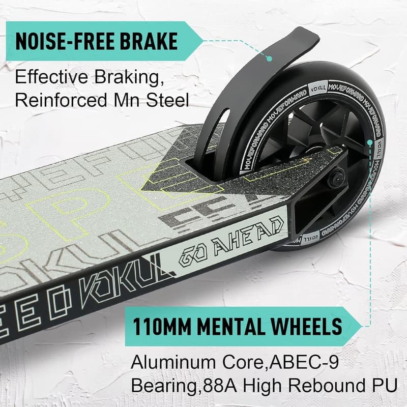 Intermediate Stunt Scooter for Kids & Teens - VOKUL K1 Pro (Grey)