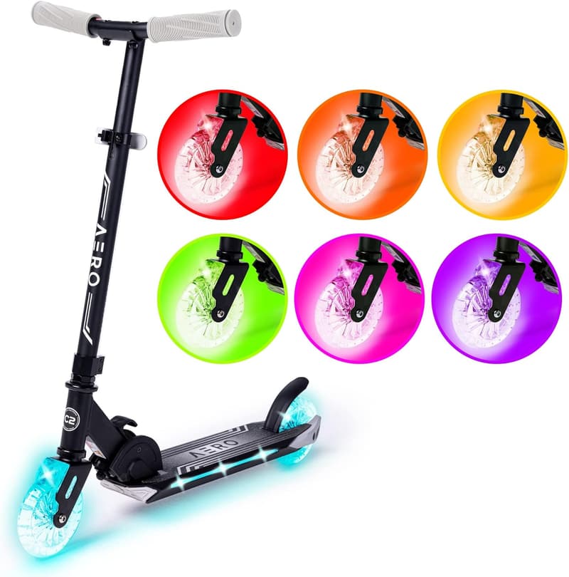 Kids' Kick Scooter with Light-Up Wheels, Ages 5-12