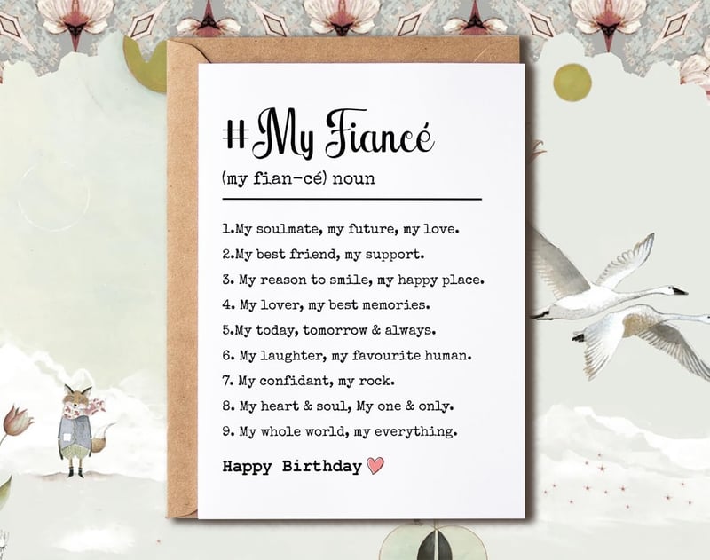 Funny Birthday Card for Fiancé - Romantic Gift for Him/Her