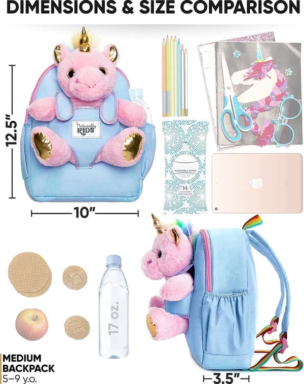 Pink Unicorn Backpack for Girls Age 4-6, Toddler Gift