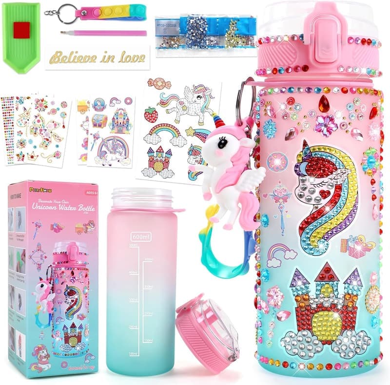 Unicorn Water Bottle Painting Kit for Girls Age 6-10