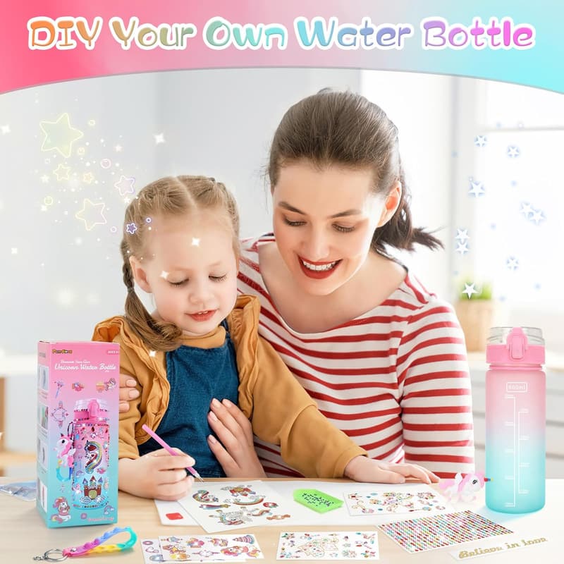 Unicorn Water Bottle Painting Kit for Girls Age 6-10