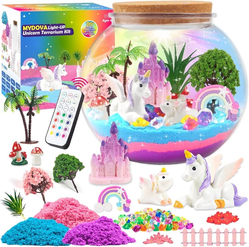 Unicorn LED Terrarium Crafts Kit for Kids, Ages 6+