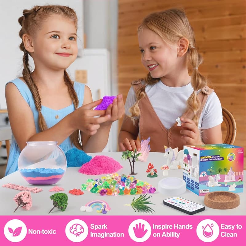 Unicorn LED Terrarium Crafts Kit for Kids, Ages 6+
