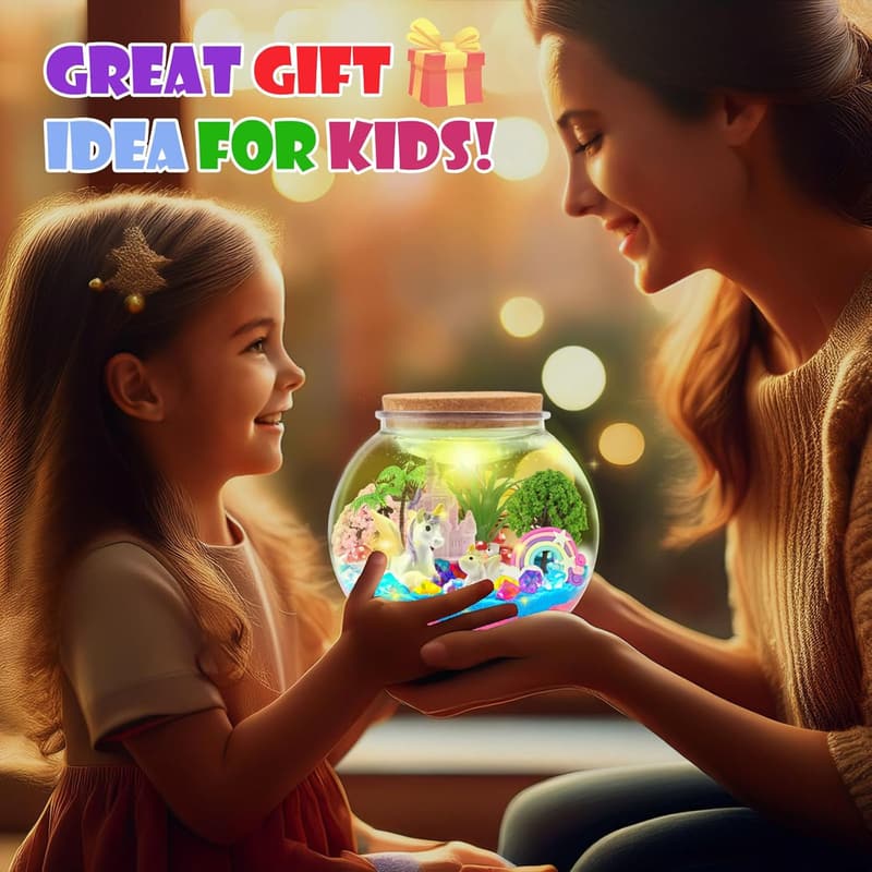 Unicorn LED Terrarium Crafts Kit for Kids, Ages 6+