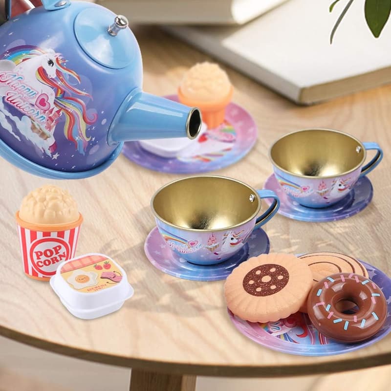 Unicorn Tea Party Set for Toddlers - Tin Set & Carry Case