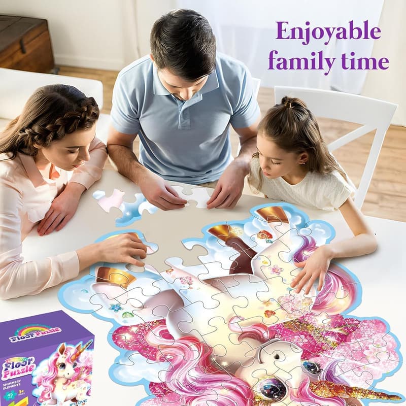 Unicorn Jumbo Floor Puzzle for Preschoolers, 45 Pieces