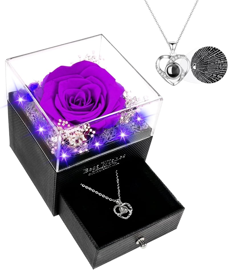 Eternal Rose Necklace Gift for Women - Birthday & Anniversary