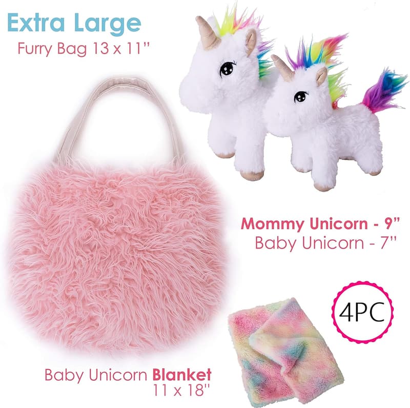 Unicorn Toy Set for Girls Age 3-10 - 4 PCS Gift Bundle