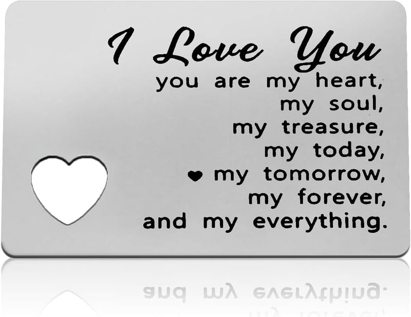 Engraved Wallet Card Gift for Anniversary or Valentine’s Day