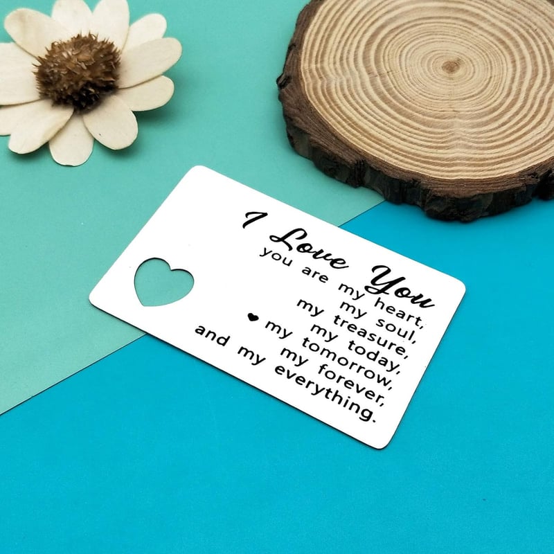 Engraved Wallet Card Gift for Anniversary or Valentine’s Day