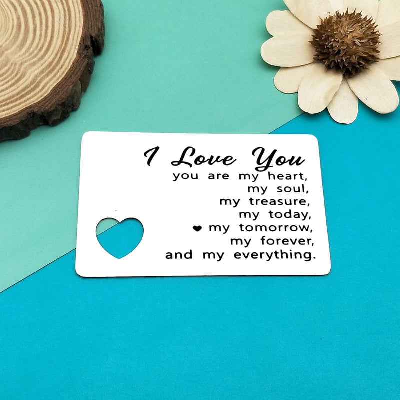 Engraved Wallet Card Gift for Anniversary or Valentine’s Day