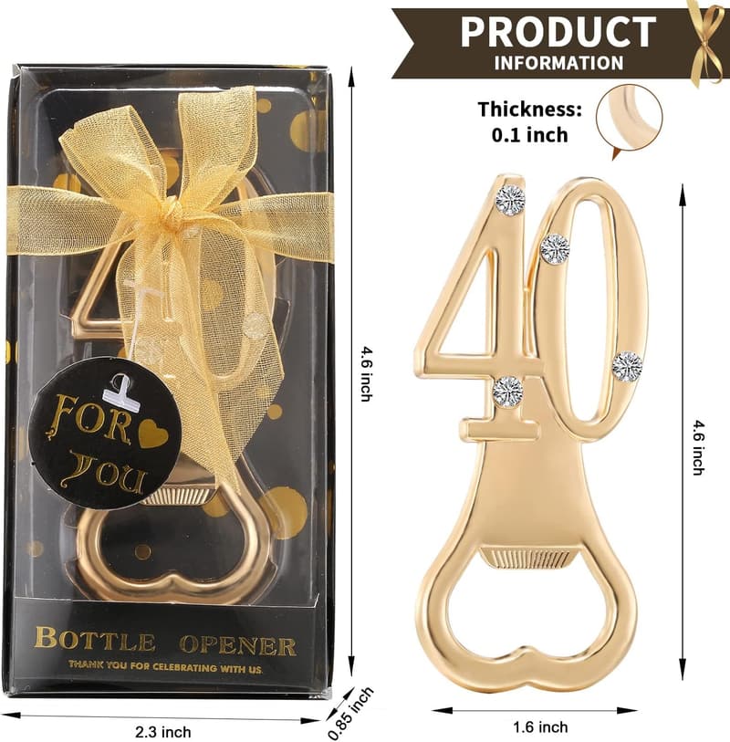 40th Birthday Party Bottle Openers - 24 Pack Gifts