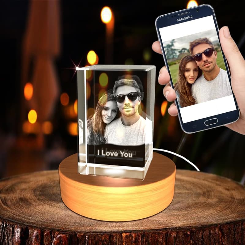 Personalized 3D Laser Etched Crystal Rectangle Gift