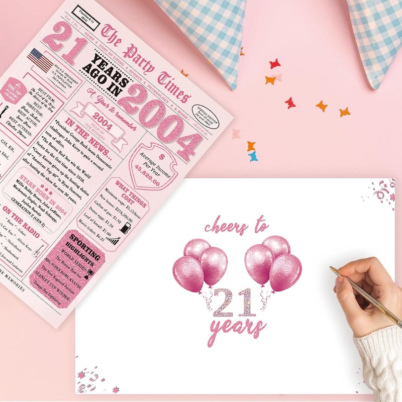 21st Birthday Card for Women and Girls