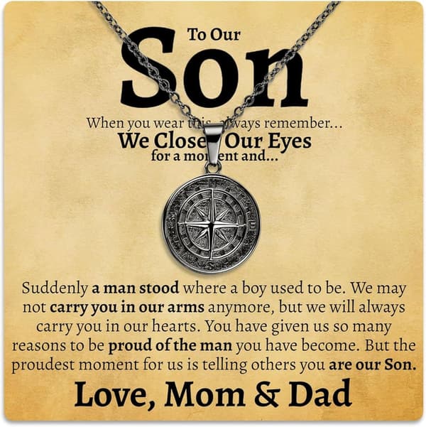 21st Birthday Son Necklace Set with Card