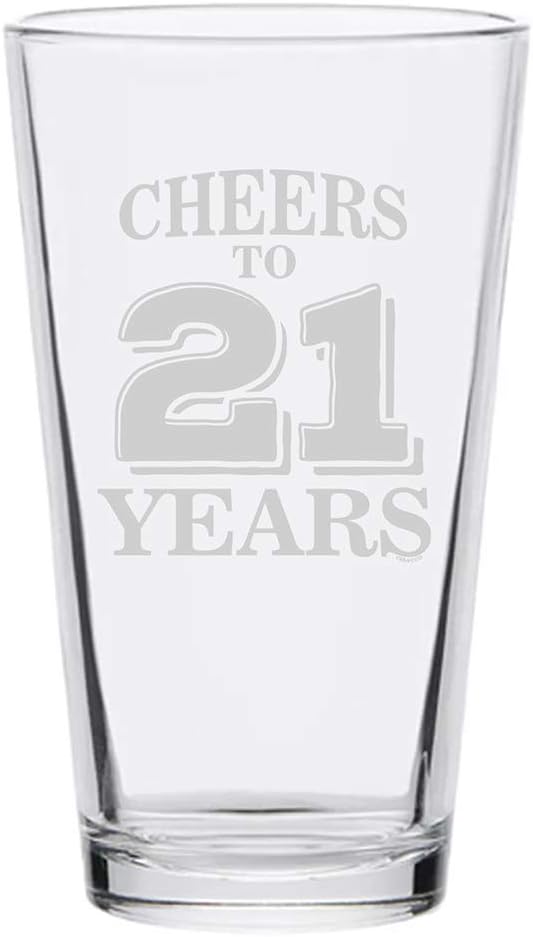 21st Birthday Pint Beer Glass Gift for Him or Her