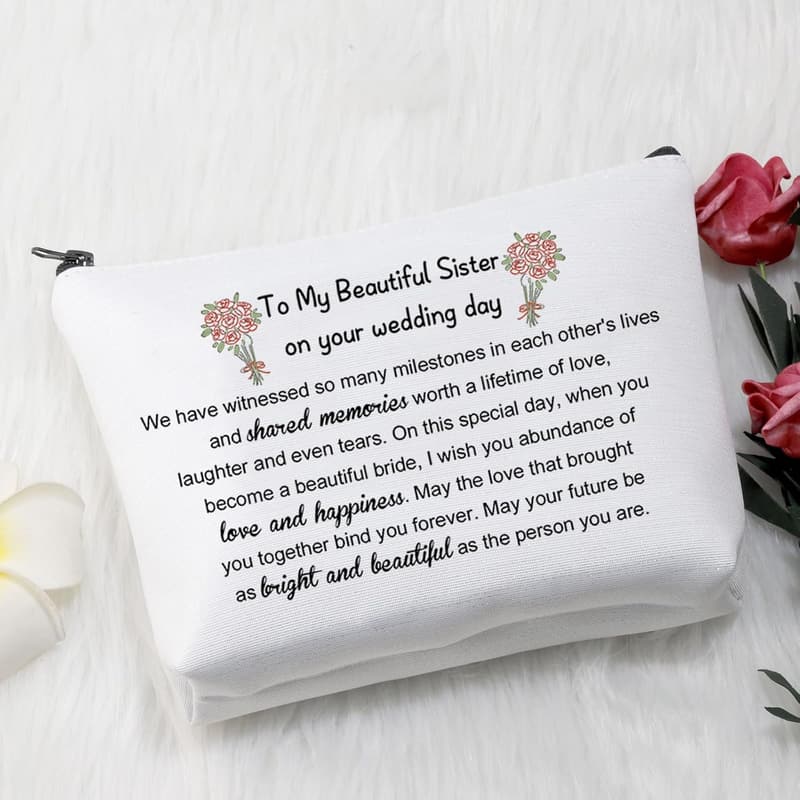 Sister Wedding Makeup Bag - Gift for Bride on Her Wedding Day