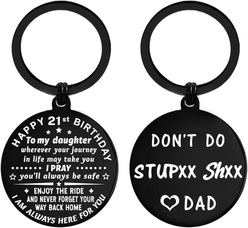 21st Birthday Keychain Gift for Her - Daughter/Granddaughter