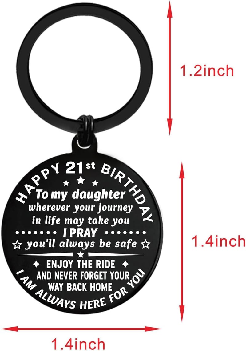 21st Birthday Keychain Gift for Her - Daughter/Granddaughter