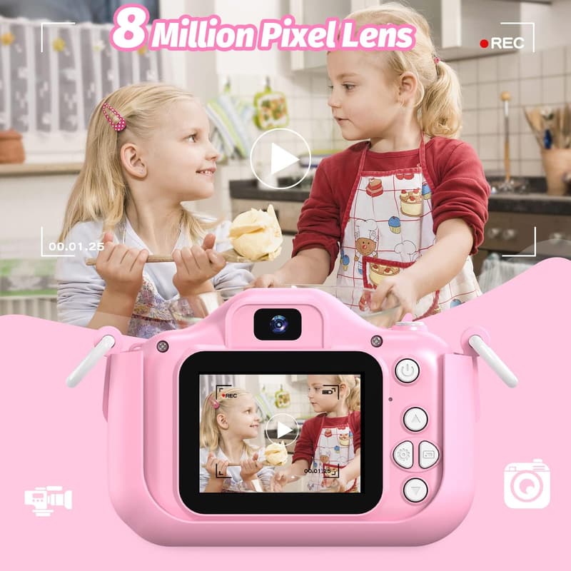Unicorn Kids Camera for Girls, Ages 3-12, Pink