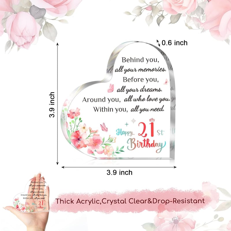 21st Birthday Acrylic Keepsake Gift for Women