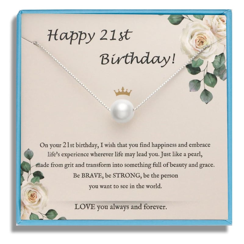 21st Birthday Sterling Silver Pearl Choker Necklace for Women