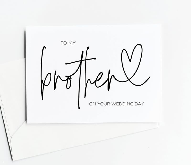 Wedding Day Card for Brother from Sister