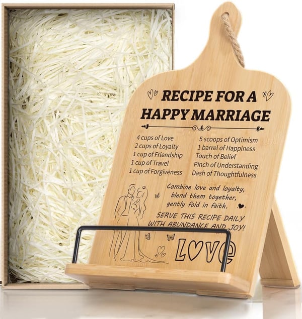 Wedding Cookbook Stand for Couples - Ideal Anniversary Gift