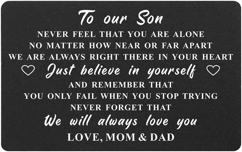Graduation Wallet Card for Son - Encouragement Gift from Parents