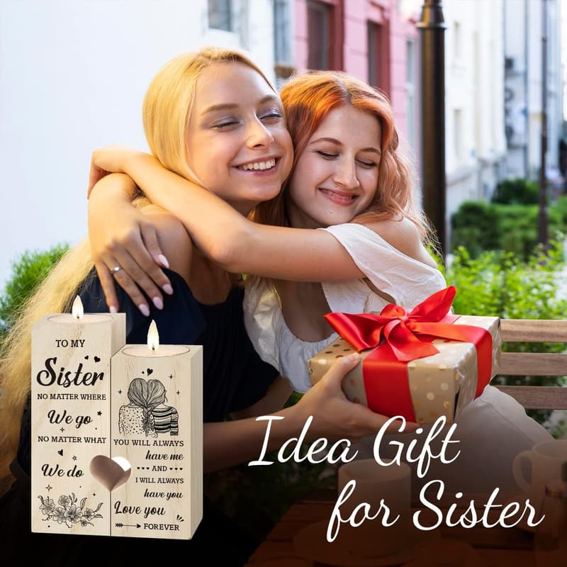 Mother's Day Heart-Shaped Candle Holders for Sisters