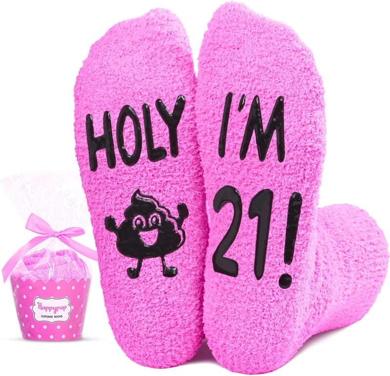 21st Birthday Socks for Women and Men - Fun Gift Idea