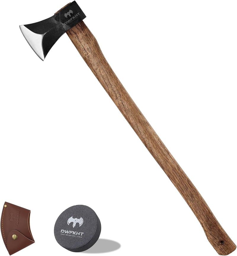 High Carbon Steel Splitting Axe with Beech Handle - 35.4