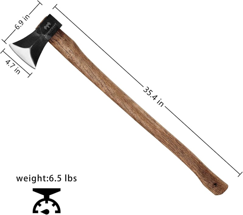 High Carbon Steel Splitting Axe with Beech Handle - 35.4