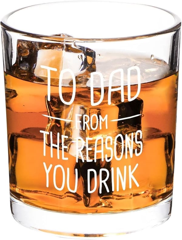 Funny Whiskey Glass for Dad - Unique Gift for Father's Day