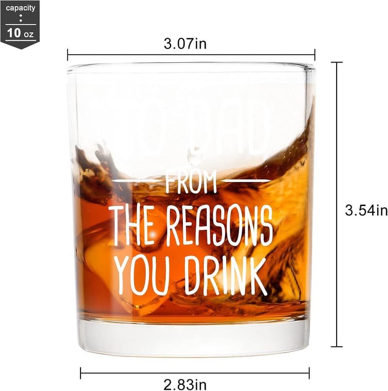 Funny Whiskey Glass for Dad - Unique Gift for Father's Day