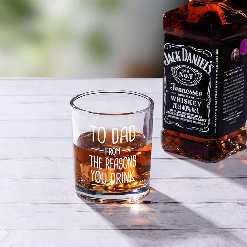 Funny Whiskey Glass for Dad - Unique Gift for Father's Day