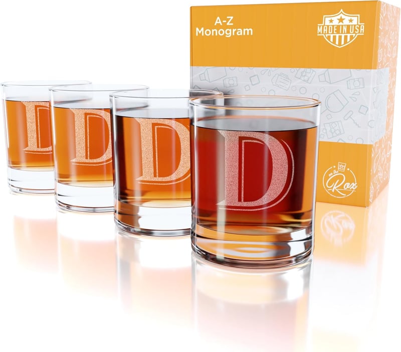 Personalized 4PC Whiskey Glass Set for Dad