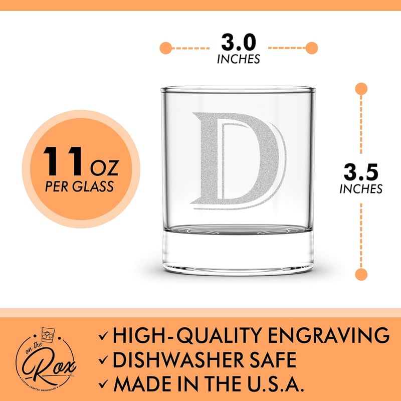 Personalized 4PC Whiskey Glass Set for Dad