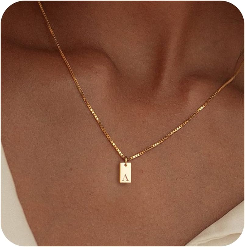 Personalized 14K Gold Plated Initial Necklace for Women