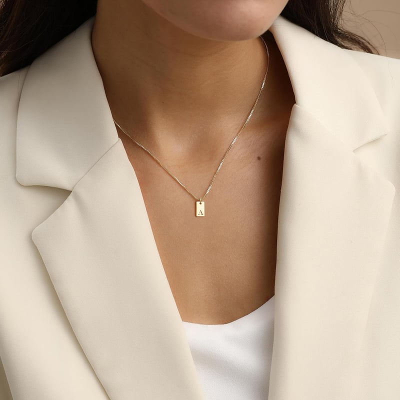 Personalized 14K Gold Plated Initial Necklace for Women