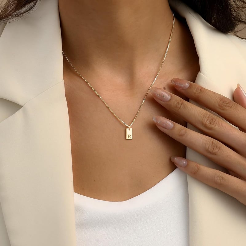 Personalized 14K Gold Plated Initial Necklace for Women