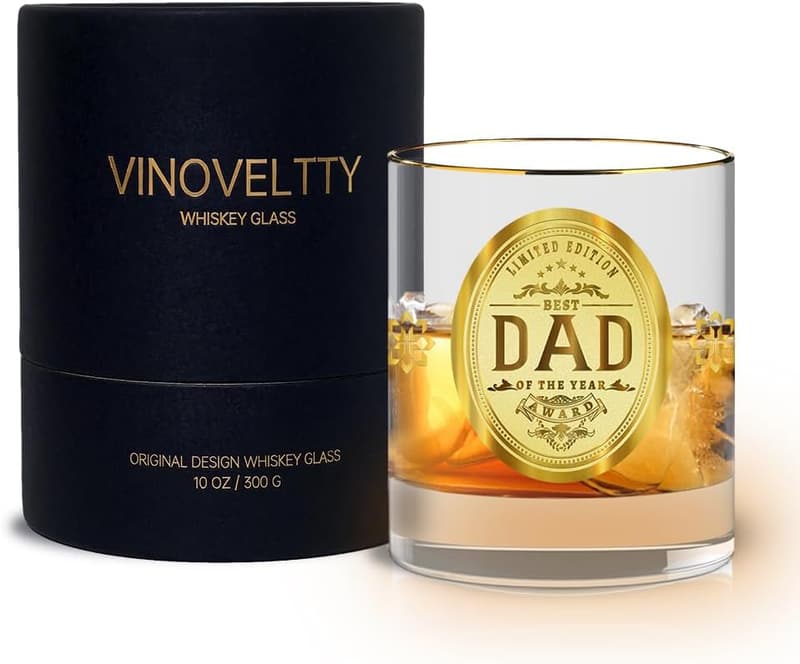 Personalized Whiskey Glass for Dad - Birthday & Father's Day Gift