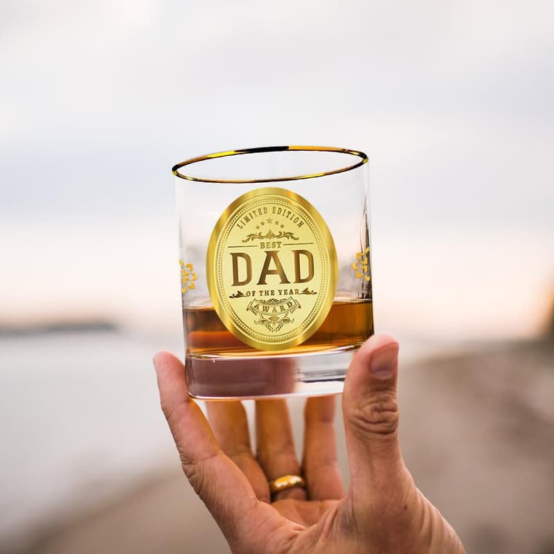 Personalized Whiskey Glass for Dad - Birthday & Father's Day Gift