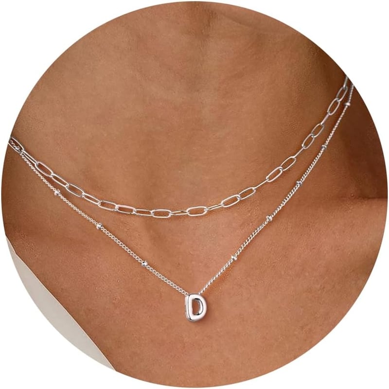 Personalized Gold Initial Necklace for Women - Layered Choker