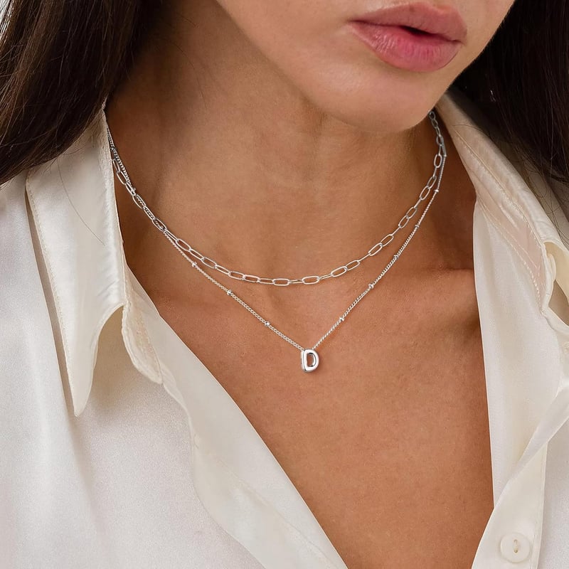 Personalized Gold Initial Necklace for Women - Layered Choker