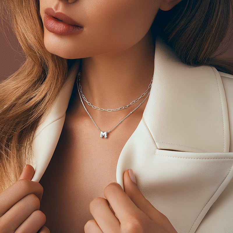 Personalized Gold Initial Necklace for Women - Layered Choker